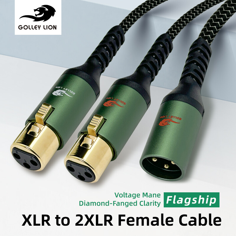 GOLLEY LION XLR Male to Dual XLR Female Cable | Silver-Plated Copper | Balanced Splitter for Pro Audio Mixer Amp ราคา 1,235 บาท*ส่งฟรี