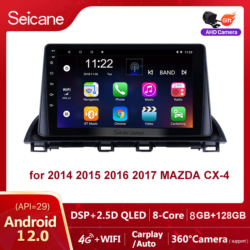 Seicane 9inch 2.5D QLED Touchscreen Android 13.0 Radio Head Unit Player for 2014 2015 2016 2017 MAZDA CX-4 GPS Navigation Auto Stereo WIFI Music Bluetooth Phone USB SWC Support Carplay/ Android Auto Waze ราคา 4,400 บาท*ส่งฟรี