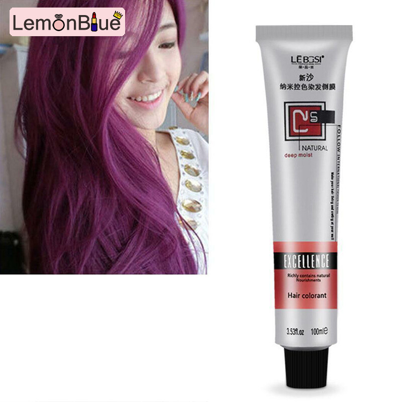 Gambar LemonBlue 1 Pcs Hair Tint Colorant Semi Permanent Long Lasing Hair Cream Color Dye Paint purple
