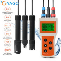 RCYAGO YK-100 6-in-1 Máy kiểm tra chất lượng nước Ph/do/Ec/Tds/muối/Temp-Đồng hồ đo kỹ thuật số cho nuôi trồng thủy sản bể cá hồ bơi phòng thí nghiệm