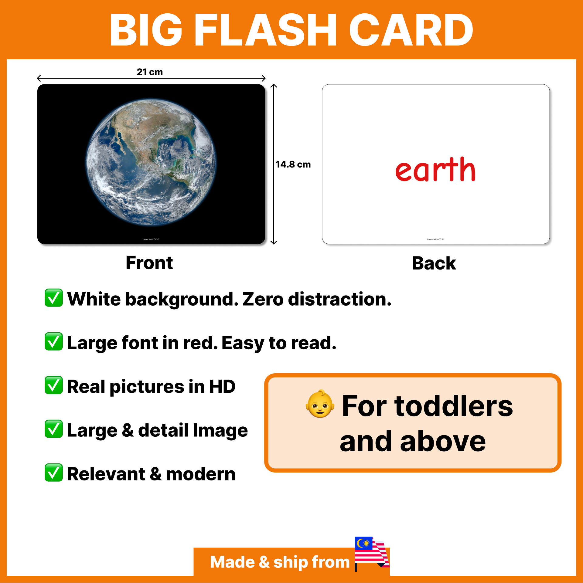 Planets Flash Cards For Kids, Solar System, Planet, Big Flash Card ...