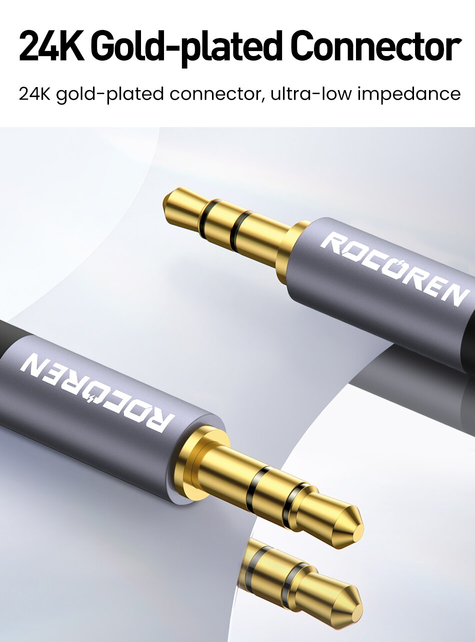 YAU39 1Meter Nylon Braided | 3.5Mm To 3.5Mm Jack Plug Speakers Connection Aux Auxiliar Audio Cable