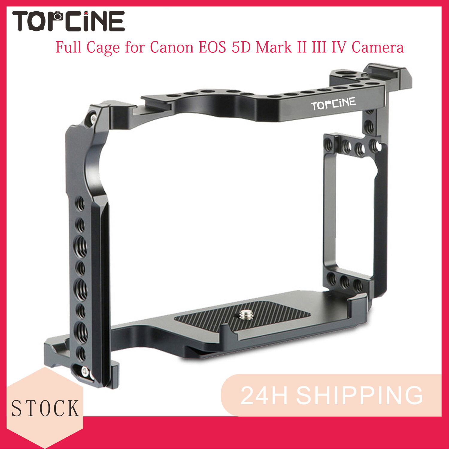 Toccine 5D 4 khung máy ảnh Tương thích với Canon EOS 5D đánh dấu II III IV DSLR Camera,Canon EOS 5d4 5D3 5D2 lồng với đôi giày lạnh gắn kết và đường sắt Nato