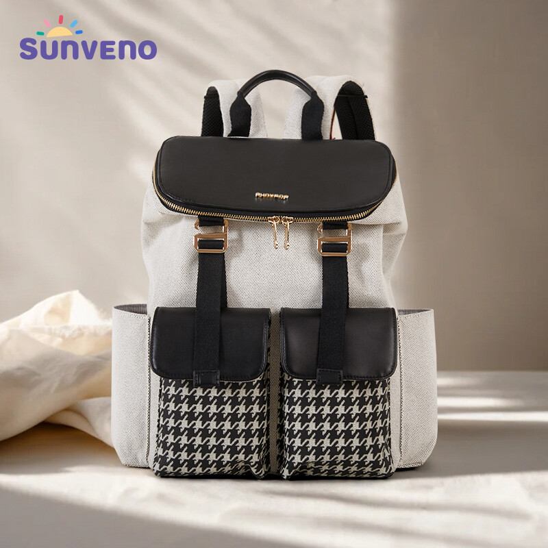 SUNVENO Fashion Multifunction Square Cover Mummy Bag,Adjustable Large Capacity Travel Backpack,Breathable Decompression Diaper Bag ราคา 1,377 บาท*ส่งฟรี