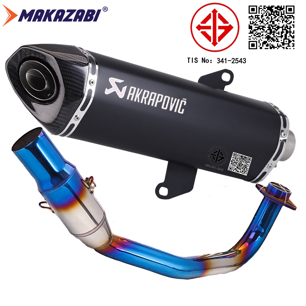 For Honda Forza 350 NSS350 ADV350 2022-2025 Motorcycle Full Exhaust System muffler pipe Escape Moto Modify slip on Front Link Pipe With Muffler Carbon fiber Forza350 nss 350 adv 350 ราคา 4,999 บาท*ส่งฟรี