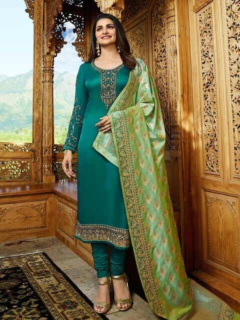 salwar kameez with katan dupatta