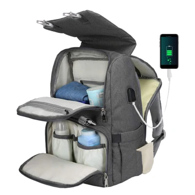 Diaper Bag Backpack Large Capacity Nappy Bag Travel Backpack Designer Nursing Bag with Changing Pad for Baby Care (3)