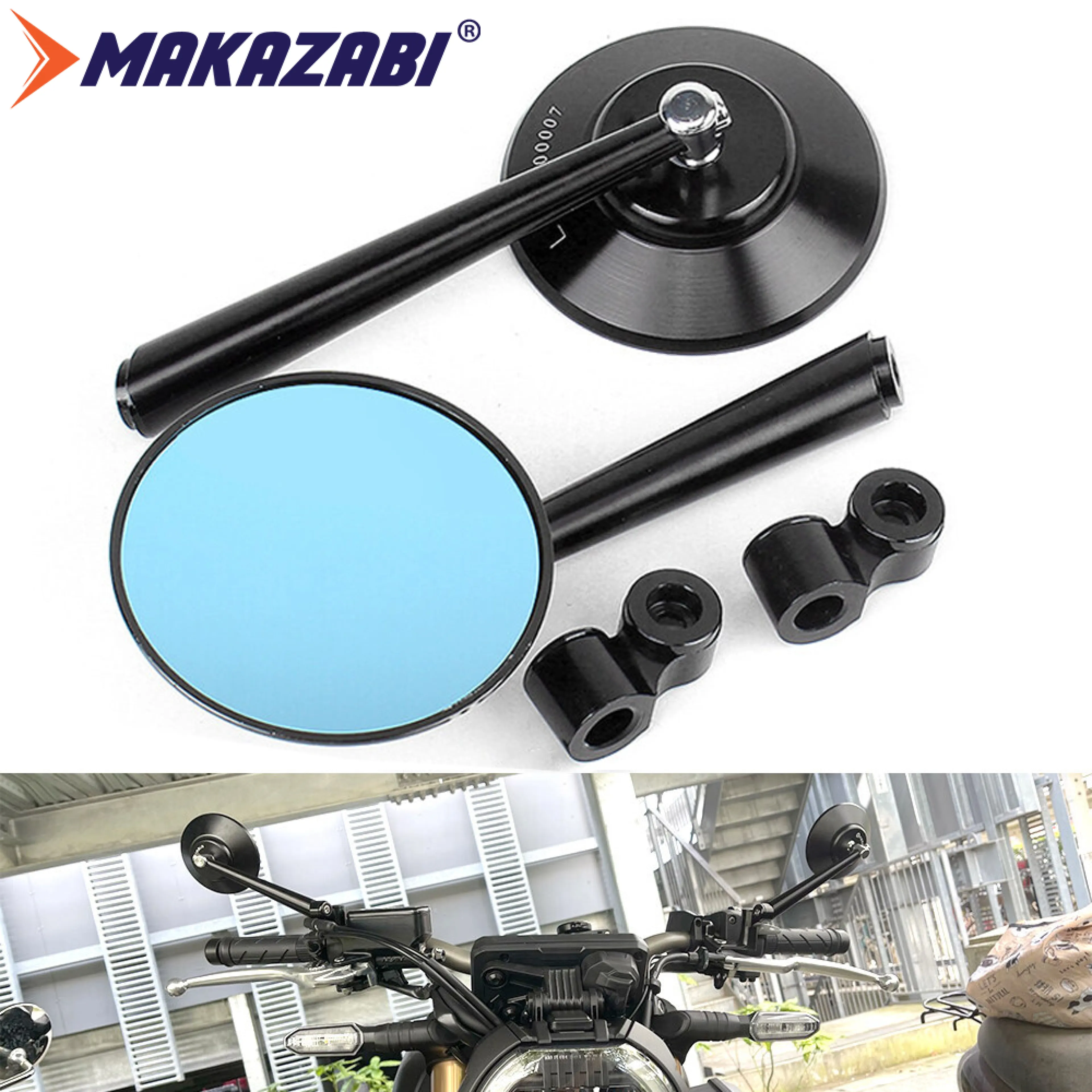 CNC Universal Round Rear side mirror Rearview side mirror For YAMAHA SCR950 XSR900 ABARTH XSR700 xsr155 X-MAX 400/300 TRICITY 125 155 PCX160 ADV160 MT07 MT03 Vespa LX125 LX150 GTS 150 SPRINT 125 Piaggio Fazzio ETC