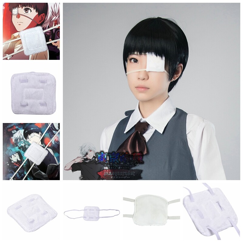 Veli shy Anime Tokyo Ghoul Kaneki Ken Blinder White Eye Patch Single-Eyed  Mask Cosplay Props | Lazada PH