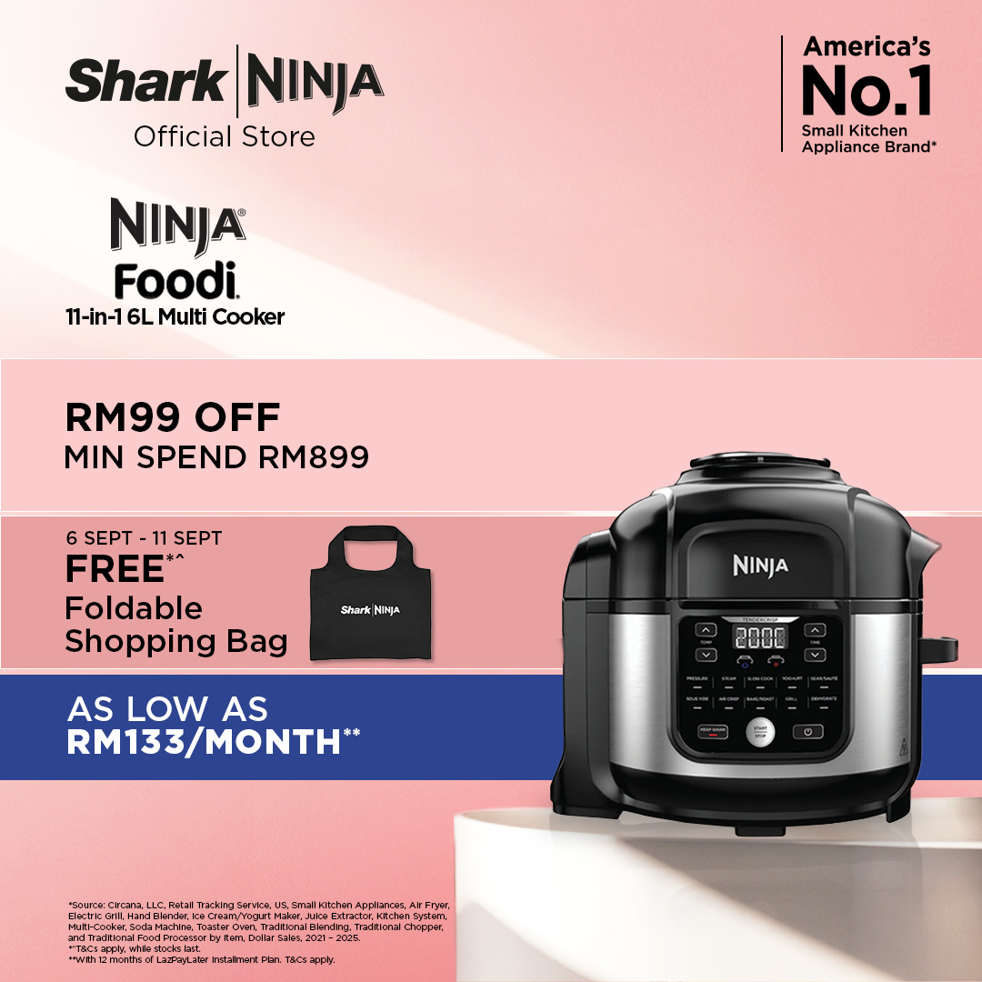 Ninja Foodi 11 in 1 Multi cooker in one pot, Pressure cooker, Bake, Roast, Dehydrate, Slow Cooker, Air Fryer, Grill, Sear/Saute, Steam, Sous Vide, Yogurt maker & More, with 6L Capacity and Recipe Book - Ninja OP350