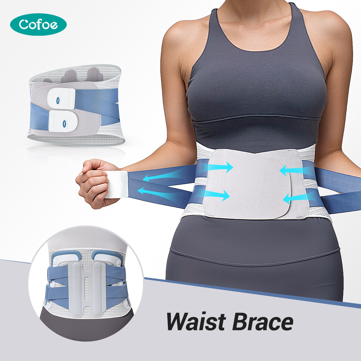 Cofoe Breathable Waist Support Belt Elastic Waist Support Abdominal Binder Tummy Slimming Belt Trainer Wrap Belt ราคา 1,099 บาท*ส่งฟรี