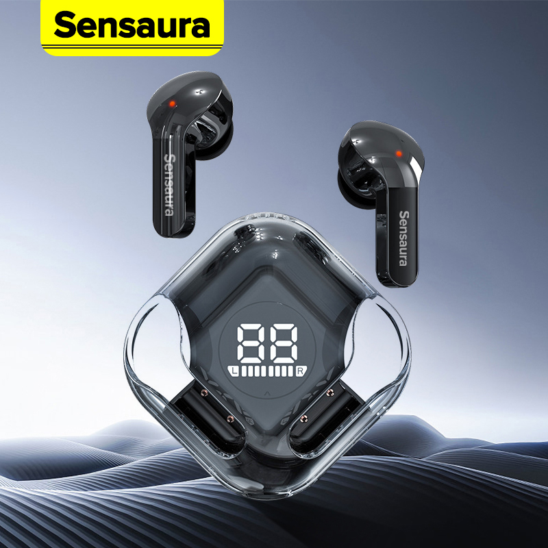 Sensaura TWS Bluetooth Earphones Wireless Earbuds In-ear HiFi Stereo Original Headset Touch Control Noise Cancelling Headphone with Mic for iPhone Xiaomi Vivo Oppo Cellphones ราคา 273 บาท*ส่งฟรี