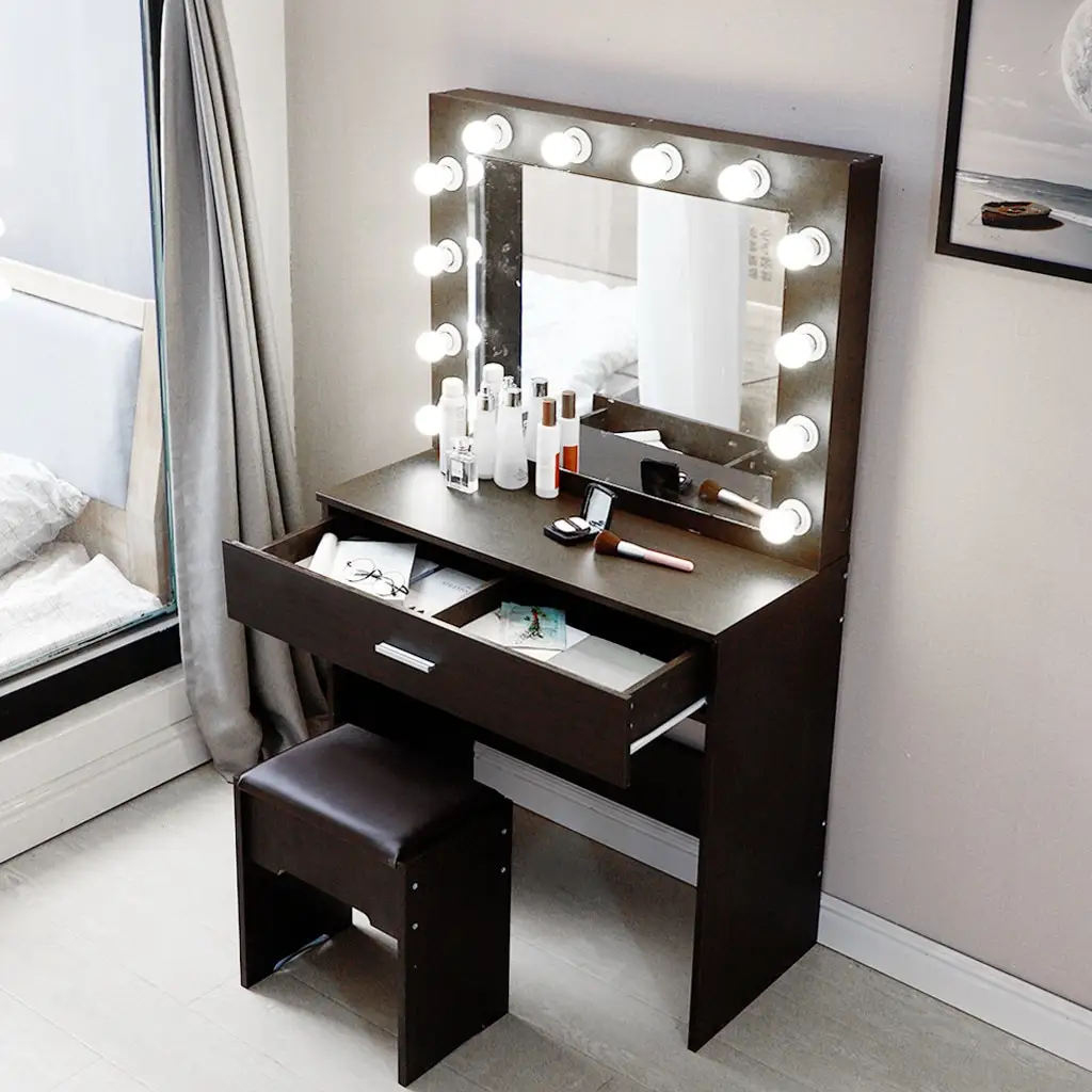 vanity sets with lighted mirror