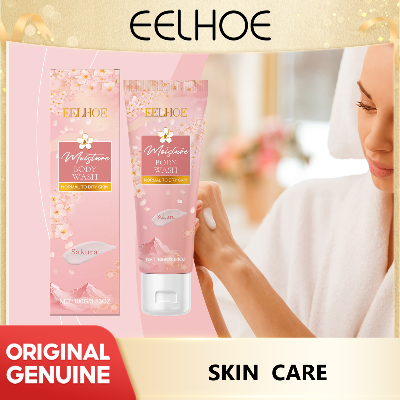 Eelhoe Sakura làm sạch cơ thể Cherry Blossom chiết xuất hoa Gel tắm sâu nuôi dưỡng làn da khắc phục da khô dưỡng ẩm Gel tắm hương thơm lâu dài