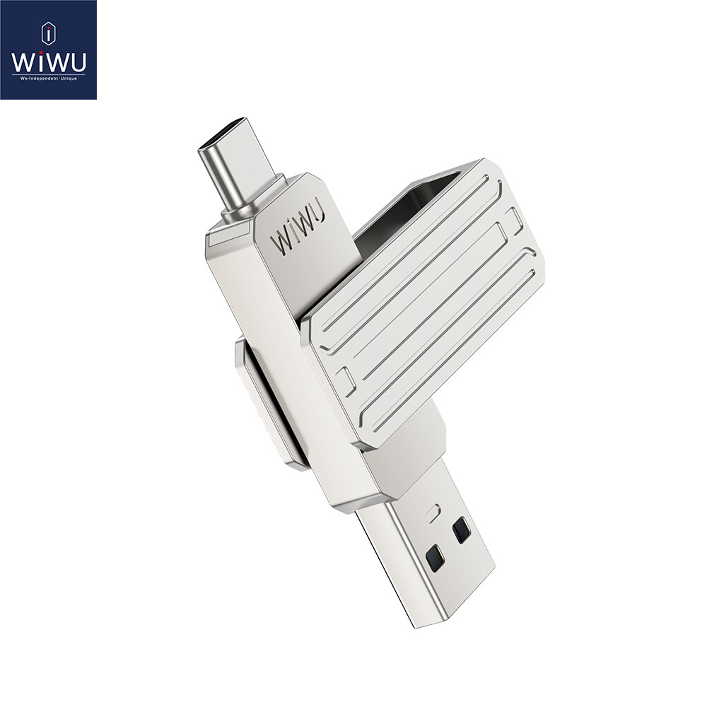 WiWU 3 in 1 Flash Drive USB 2.0 + USB C + Lightning Ports Thumb Drive Photo Stick for Smartphone/PC/MacBook/Tablet/Computers Storage Expansion Extra Storage for Smartphone (128, GB) - ยี่ห้อ WIWU ราคา 903 บาท*ส่งฟรี