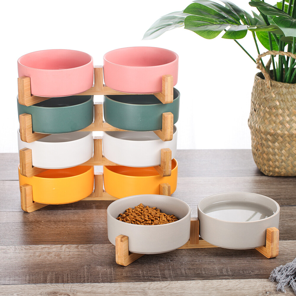 ceramic dog bowls with stand