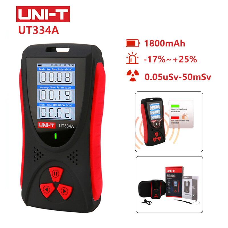 Máy đo liều bức xạ uni-t máy đo liều ut334a máy đếm geiger máy dò gamma beta tia x máy đo phóng xạ báo động âm thanh