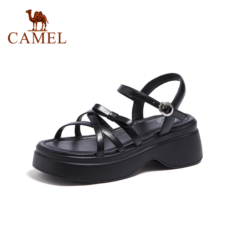 Cameljeans Women's Shoes Summer New Retro Fashion Thick-soled Height-Increasing Sandals ราคา 1,807 บาท*ส่งฟรี