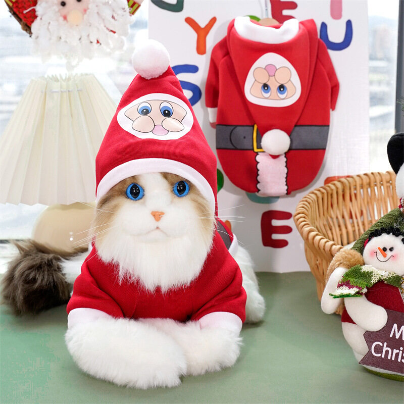 Kakaoppa quần áo chó giáng sinh Santa Claus cosplay shihtzu Váy tiệc giáng sinh Poodle Hoodie