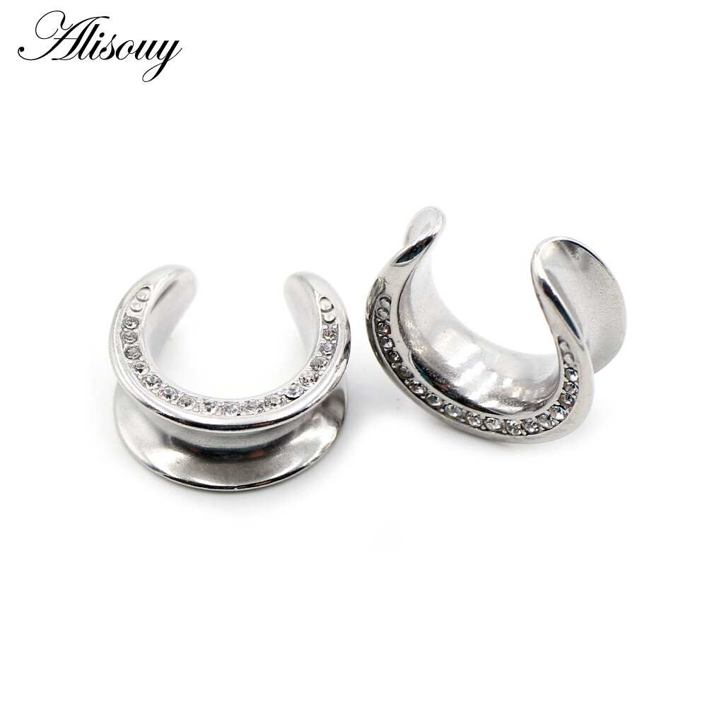 Alisouy 1 Chiếc Khuyên Nong Tai Hình Hươu Hình Trăng Zirconia Bằng Thép Không Gỉ Khuyên Nong Tai Khuyên Tai Khuyên Tai Trang Sức Cơ Thể