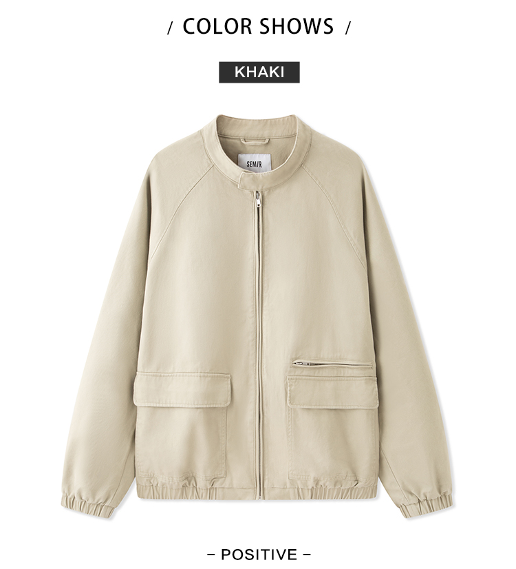 Semir Men'S Jacket For Autumn 2024 Trendy Vintage Work Clothes Jacket Loose Fit Solid Color Featuring Drop-Shoulder Sleeves Versatile Top · v4