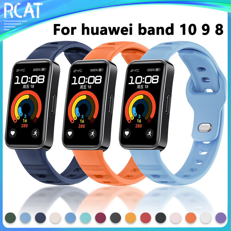 Soft Silicone Strap For Huawei Band 10 9 8 Sport Breathable Watchband Replacement Wristband Bracelet Accessory ราคา 28 บาท*ส่งฟรี