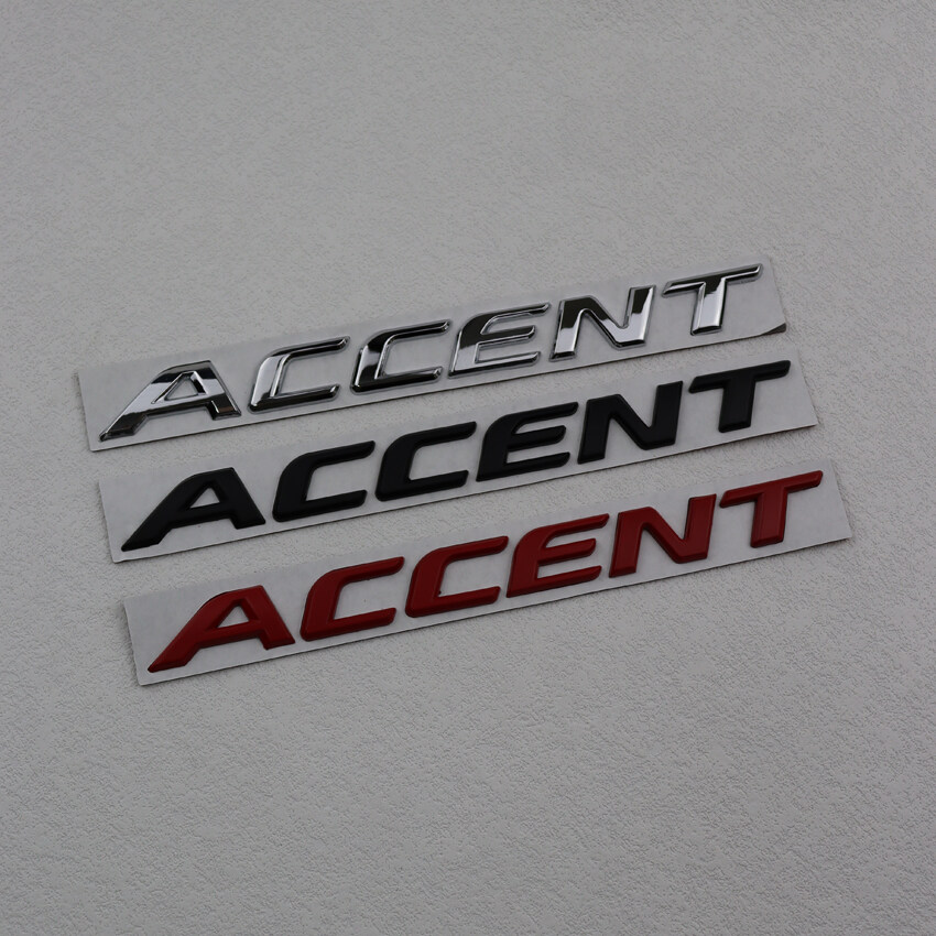 Metal ACCENT Letter Logo Car Auto Trunk Emblem Badge Sticker Decal Decor