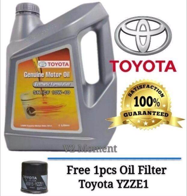 Toyota Semi Synthetic SN /CF 10W-40 + FOC 1PCS OIL FILTER YZZE1