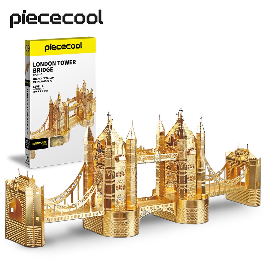 Piececool bộ xếp hình kim loại 3d bộ mô hình cầu tháp luân đôn bộ lắp ghép tự làm quà tặng ghép hình cho trẻ em thanh thiếu niên