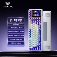 AULA L99 Equipped with Touch Screen Super Intelligent  Customized Mechanical Keyboard  Tri-mode RGB Dazzle Effect Wireless Hot-swappable Gasket Structure Esports Keyboard
