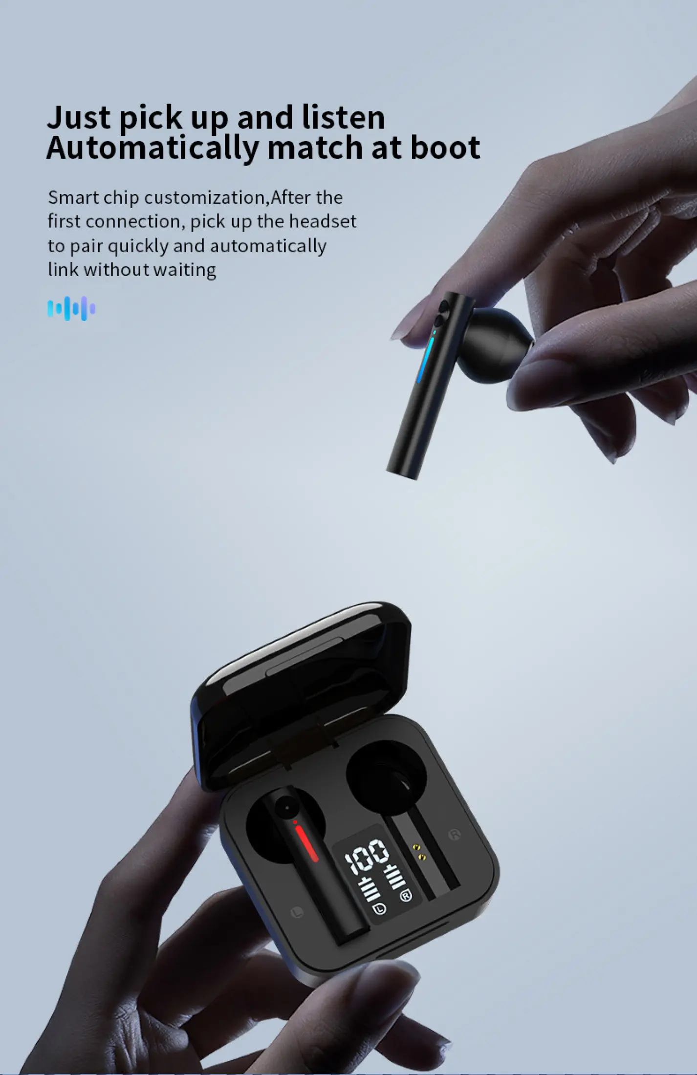 New T13 Tai Nghe Bluetooth Không Dây Chạy Bass Khử Tiếng Ồn LED TWS Thương Hiệu Thông Minh 3d Cảm Ứng Với Microphone