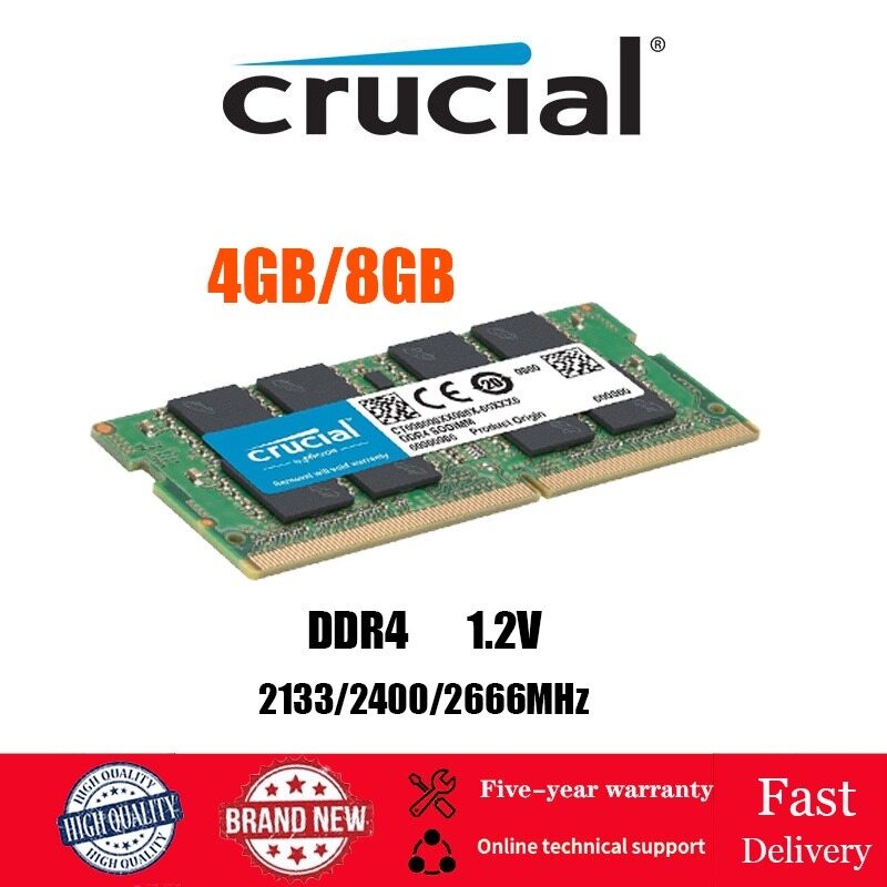 【Free shipping】Crucial DDR4 RAM 4GB 8GB 2133/2400/2666MHz SODIMM  Laptop 260Pin PC4-17000S/19200S/12300S Notebook Memory