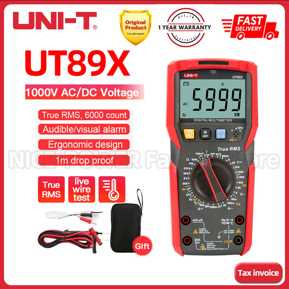 11.11 uni-t ut89x true-rms-ncv chuyên nghiệp kỹ thuật số vạn năng, ac/dc-20a ampe kế, ac/dc-1000v vôn kế, điện dung kháng tần số tester