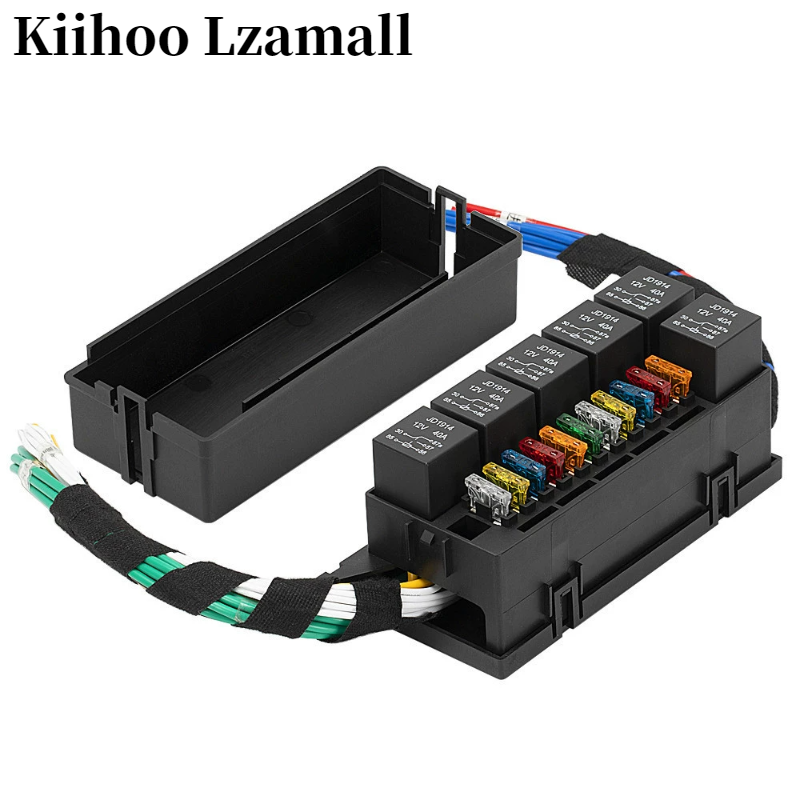 12v cầu chì và relay hộp cầu chì 11 khe cắm ô tô phổ relay hộp 4 pin 5pin 12v 40a relay và dây cố định đường điện cho xe