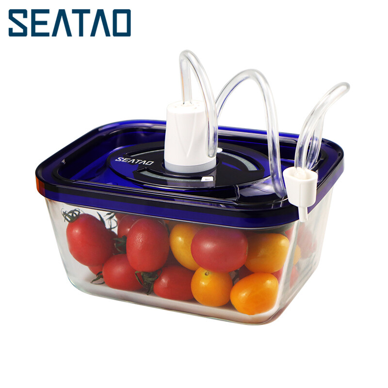 Gambar SEATAO vacuum crisper food sealed portable children s lunch box moisture proof high temperature glass container with lid. Supplied with exhaust pipe.
