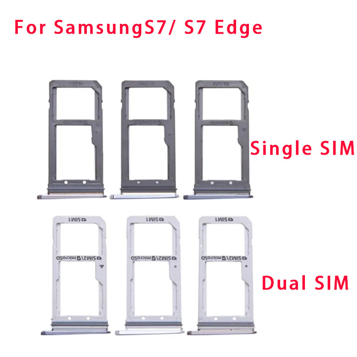 Khay sim đồ đựng thẻ cho samsung galaxy s7 g930 / s7 cạnh g935 s7edge bộ chuyển đổi thẻ sim sim thẻ với thẻ micro sd đồ đựng thẻ khay có khe đồ thay thế bộ chuyển đổi phần