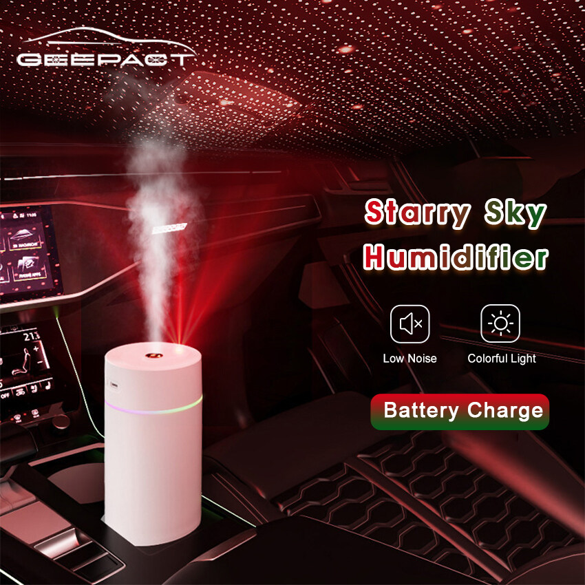 Geepact 420ML Air Humidifiers Starry Sky Humidifier Portable Air Humidifier USB Ultrasonic Quite Des