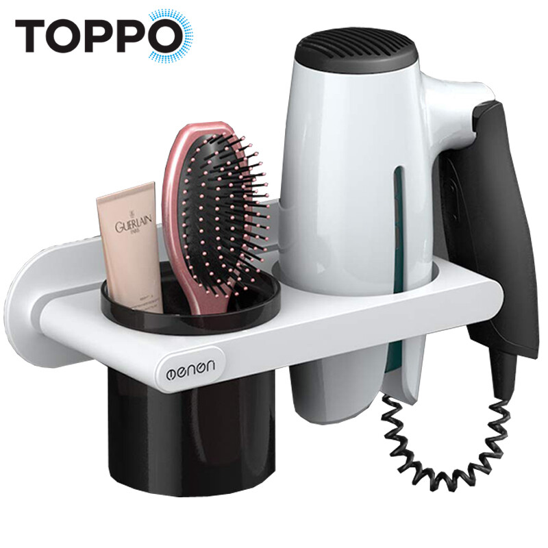 Toppo Hair Dryer Holder No Drilling Wall Mount Hair Dryer