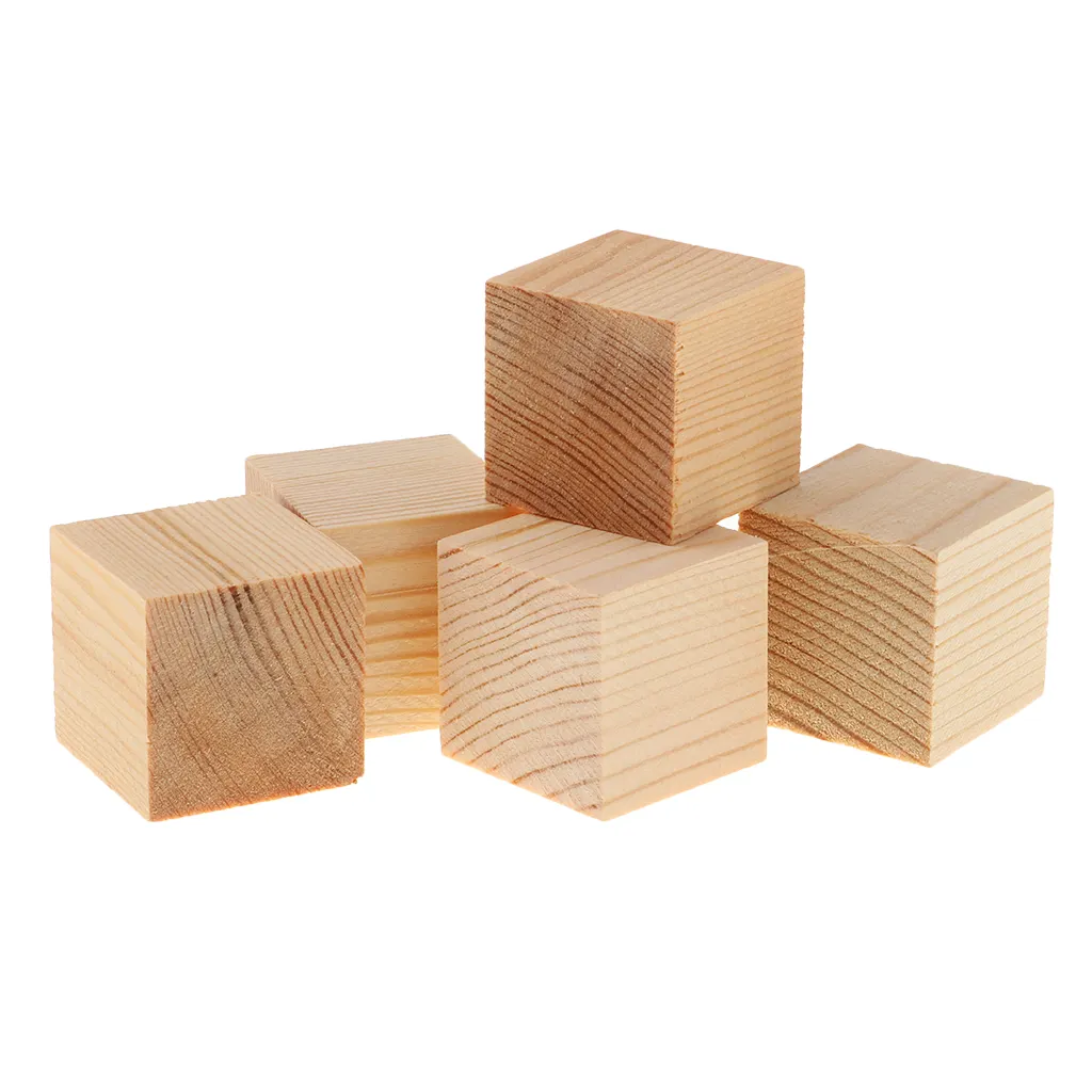 unfinished wooden baby blocks