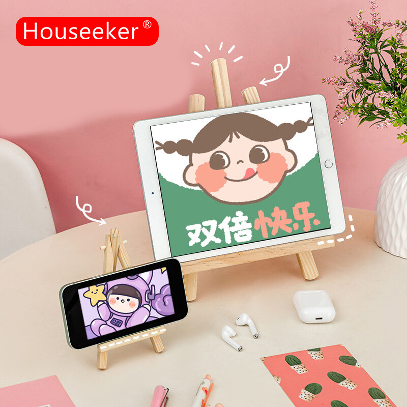 Houseeker giá đỡ bằng gỗ có thể điều chỉnh để bàn gấp gọn cho ipad giá đỡ máy tính bảng điện thoại di động giá đỡ sách giá đỡ mini