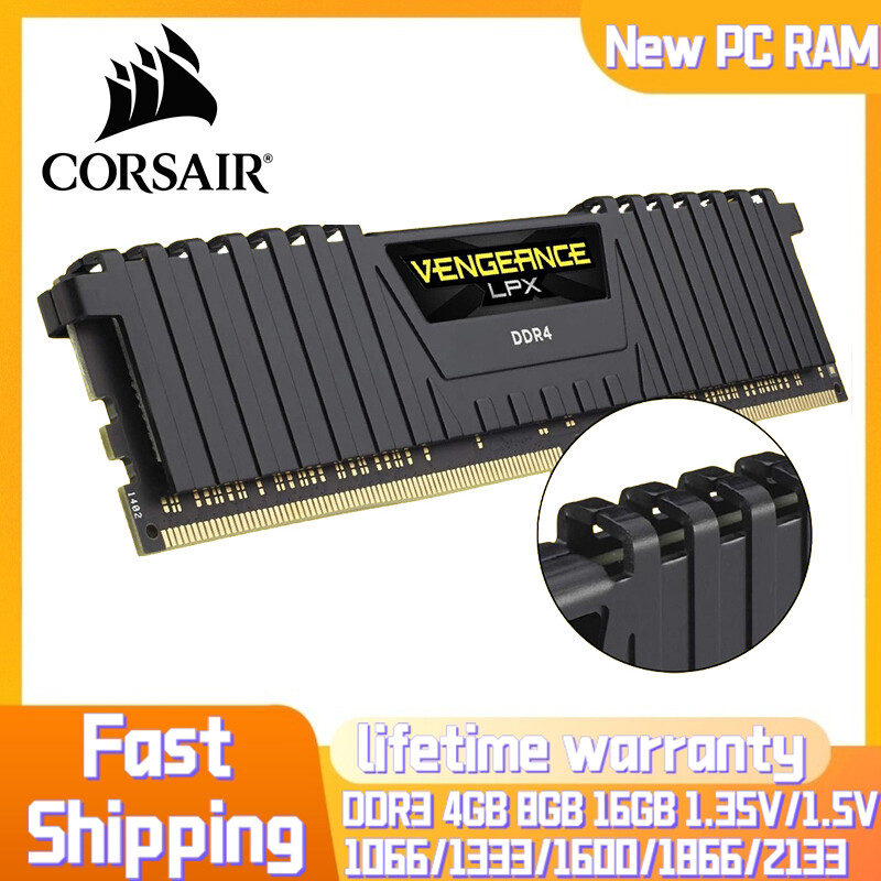 【Free shipping】CORSAIR LPX DDR4 RAM 8GB 16GB 2400/2666/3200/3600MHz  VENGEANCE DIMM PC4-19200/21300/25600/28800 Desktop Memory