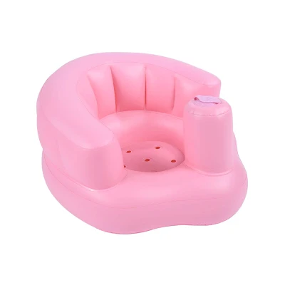 Baby Seat Inflatable Baby Sofa Chair Portable PVC Kids Sofa Safety Training Pushchair Learn Stool Pillow Cushion for Playing Bathing Beach Poolside (2)