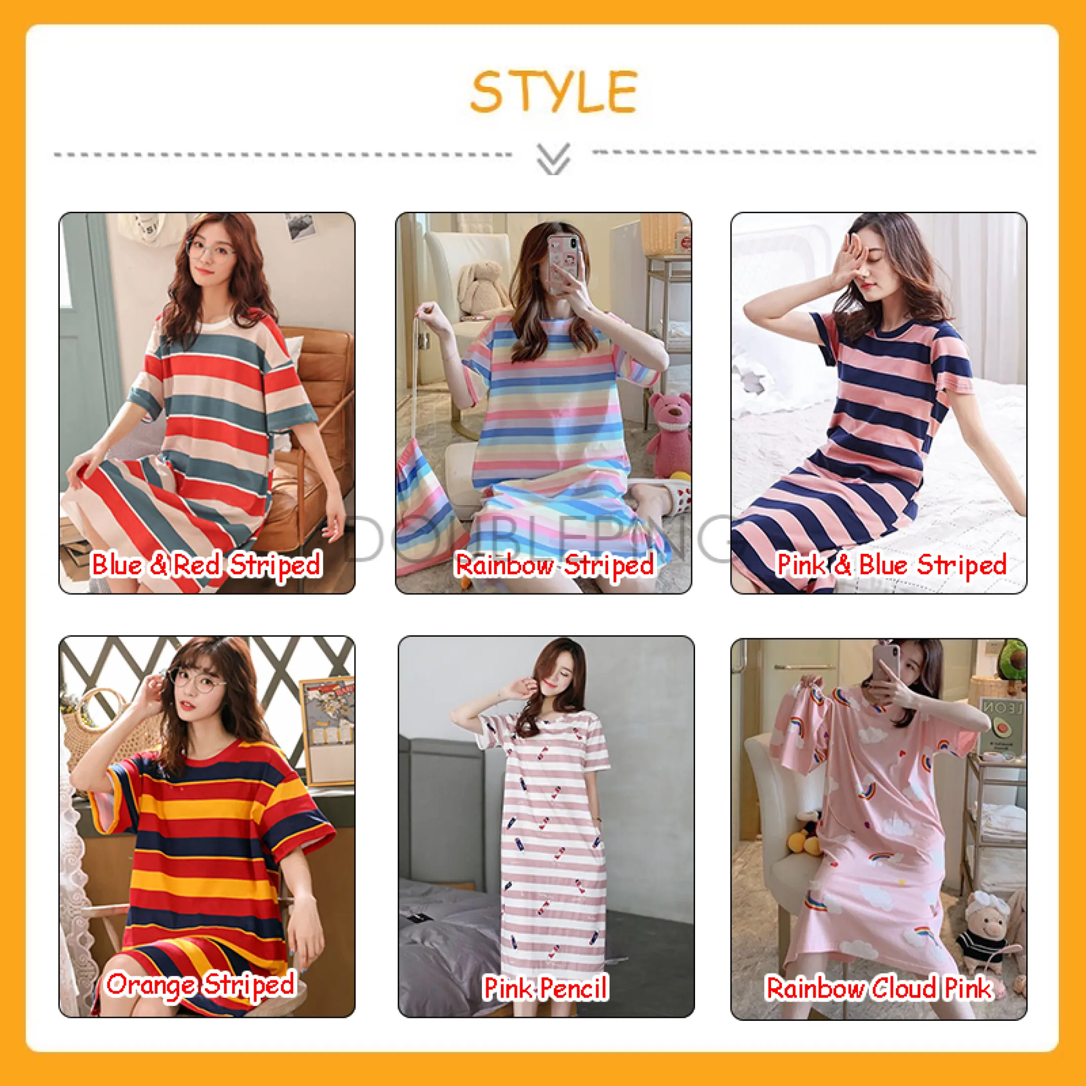 Cw Doubleping93 Ready Stock Baju Tidur Wanita Murah Women S Pajamas Plus Size Short Sleeve Piyama Tangan Pendek Baju Tidur Sleepwear Lazada Singapore