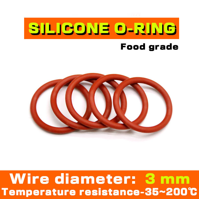 Đường Kính Ngoài 31-50Mm * Đường Kính Dây 3Mm Vòng Đệm Chữ O Bằng Silicon Cấp Thực Phẩm Chống Thấm Nước Và Chịu Nhiệt Độ Cao