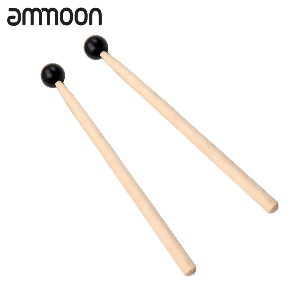 ammoon1 Pair Tongue Steel Drum Xylophone Mallets Tuning Fork Wooden Rod