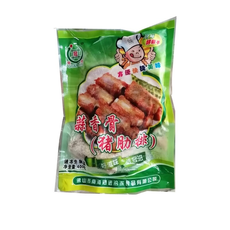 Gambar Crown into delicious garlic ribs 400 g preserved semi finished products fresh pig hotel restaurant Fried garlic bone