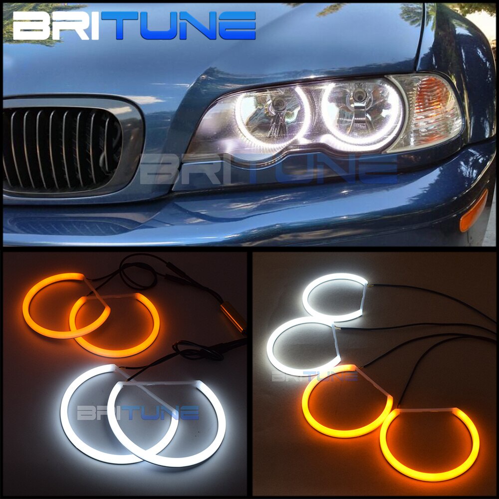 Đèn led angel eyes trang bị thêm cho bmw e46 coupe/sedan/wagon đèn pha halogen không máy chiếu đèn xe hơi đèn cotton công tắc phía sau