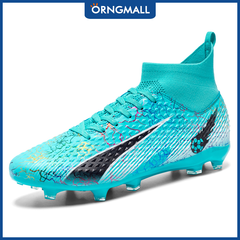 ORNGMALL Adult Football Shoes Long Spike Soccer Shoes for Men Non-slip Futsal Shoes for Boys Sport Cleats Shoes for Girls Trainers Children Sneakers 33-46 ราคา 829 บาท*ส่งฟรี