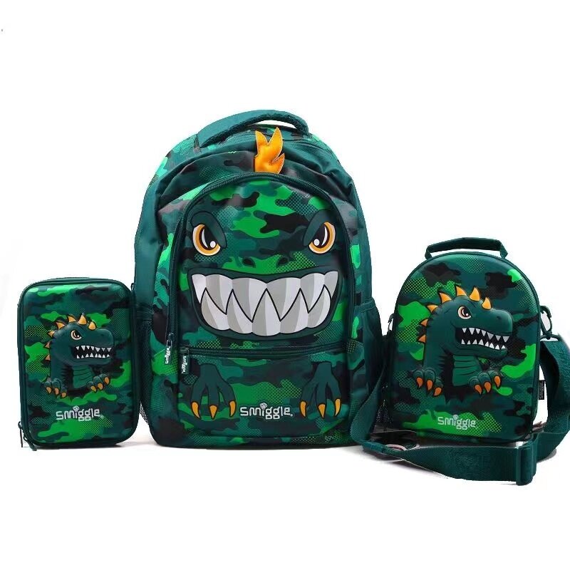 Smiggle Hot item dino backpack for Primary Children classic backpack boy