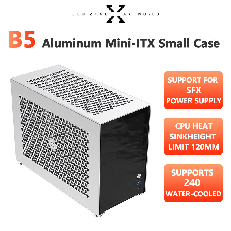 Zzaw B5 tất cả nhôm Mini-ITX trường hợp hỗ trợ SFX điện pullout loại 3090 Card đồ họa máy tính trường hợp chơi game để bàn văn phòng vỏ
